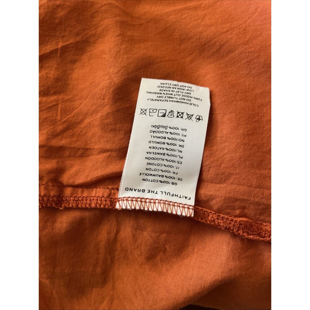 Faithfull The Brand Size 6 S 100% Cotton Floral Tie Wrap Top Orange‎ - Picture 8 of 12